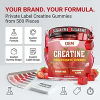 Gummies à la créatine pour la croissance musculaire, la force et l'endurance, 5g de monohydrate, 120 unités, végétaliennes