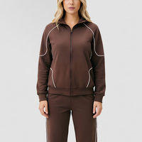 Ensemble de survêtement pour femme grande taille, imprimé, décontracté, rayé, avec logo personnalisé, 2 pièces, sweat à capuche zippé et pantalon de jogging, style Y2K