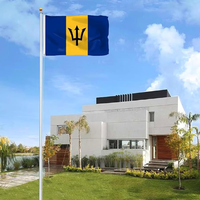 Drapeau de la Barbade 3x5 pieds, polyester de qualité supérieure, résistant, pour intérieur/extérieur, avec bandes cousues et œillets en laiton