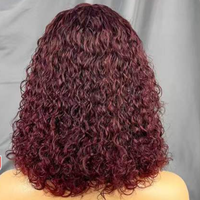 Perruque ondulée entièrement fabriquée à la machine en cheveux humains, vente en gros, couleur 99j, perruque en cheveux humains vierges fabriquée à la machine pour femmes