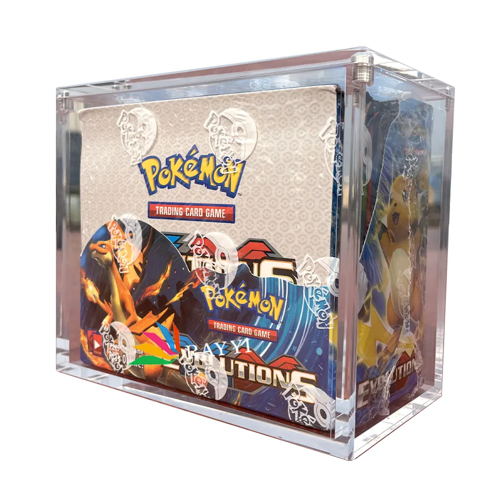 RAY YI Free Sample Custom Magnetic Lid Pokemon Booster Box Protective Display Case For ETB/Elite Trainer Box