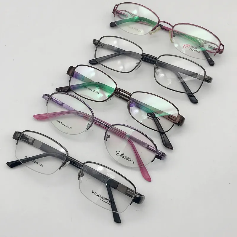 مخزون جاهز الترويجية رخيصة الثمن الملونة نماذج مختلطة إطارات نظارات بصرية معدنية إطارات النظارات للبيع