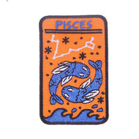 Patchs brodés de signe du zodiaque astrologique rétro personnalisés chenille en PVC à coudre en tissu thermocollant pour cadeaux d'anniversaire Cosplay Boho amusants