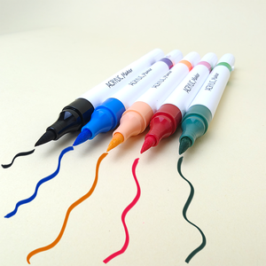 24 pezzi da 48 colori pennarelli permanenti a doppia punta in acrilico Set pennarelli pennarelli con punte sottili facili da usare per la vernice fai da te - Product Image 1