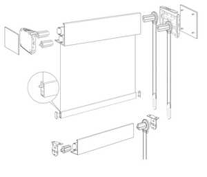 5inch fascia con lăn kép phần Mù khung kim loại Hệ thống con lăn kép khung kép - Product Image 5