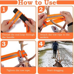 Tali kekang rusa reflektif portabel, aksesori berburu dengan gagang antiselip, kekang seret hewan berburu - Product Image 5