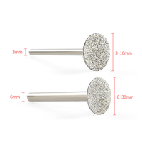 Lame de scie diamantée avec tige de 3 mm/6 mm, disque de coupe et de meulage rond brasé sous vide, machines de découpe et de gravure, tête de meulage