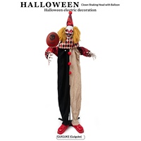 Nouvelle Décoration d'Halloween Transfrontalière de 18m en Plastique, Clown Secoueur Lumineux Électrique à Détection de Mouvement et Contrôle Sonore pour Maison Hantée