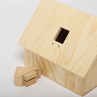 Nouveau Nid d'Oiseau en Bois Créatif de Shandong pour l'Extérieur, Style Villa, pour Perroquets, Mangeoire Décorative et Tirelire