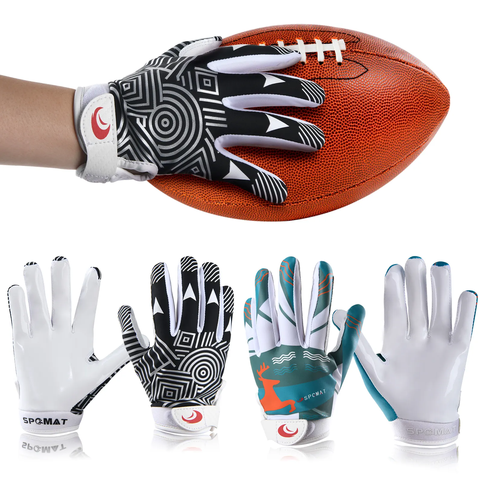 Silicone Palm Football Receiver Gloves Custom Ultra-Stick Sports Youth and Adult American Goalkeeper Gloves Football for youth