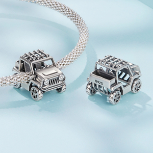 Breloque en argent sterling 925 en forme de véhicule tout-terrain, perle de voiture vintage pour femmes et hommes, bracelet et collier DIY, bijoux fins, cadeau SCC3171 - Product Image 4