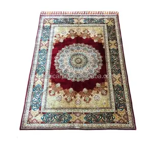 4x6英尺波斯设计师手工土耳其手工打结丝绸地毯旅行伊斯兰穆利亚姆祈祷tapis工厂价格