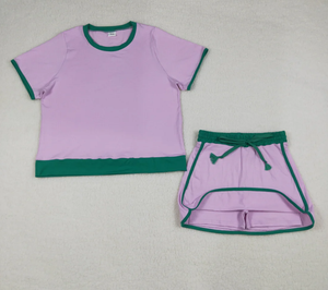 Conjuntos de Ropa de Algodón para Mujer Adulta, Camiseta de Manga Corta y Falda Corta - Product Image 2