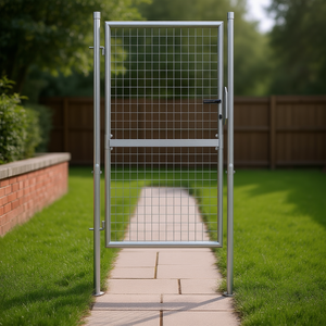 Portail de jardin en acier galvanisé argenté 39,4x59,1 pouces, design pivotant durable pour extérieur - Product Image 2