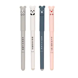 School Kantoorbenodigdheden Cadeau 0.35Mm Blauw Zwart Inkt 4 Stks/set Kawaii Varken Panda Muis Uitwisbare Neutrale Pen