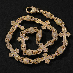 <span class=keywords><strong>Collana</strong></span> UWIN Hip Hop con Ciondolo a Croce, <span class=keywords><strong>Catena</strong></span> con Perline Ghiacciate e Charm a Croce Baguette - Product Image 6