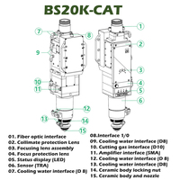 Cabezal Láser de Fibra HXLASER 3kw 6kw 12kw 20kw 2D 3D para Raytools BS03K-CAT BS06K-CAT BS12K-CAT BS20K-CAT