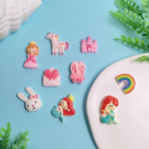 Nouveaux cabochons <span class=keywords><strong>en</strong></span> résine à dos plat, assortiment aléatoire, motifs adorables Sirène Princesse <span class=keywords><strong>Arc</strong></span>-<span class=keywords><strong>en</strong></span>-<span class=keywords><strong>ciel</strong></span> <span class=keywords><strong>Licorne</strong></span>, perles Slime, breloques pour la décoration de scrapbooking - Product Image 4