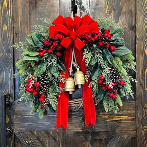 LINGKAI Mixed Style in Stock Christmas Wreath Multiple Designs <b>Xmas</b> Front Door Wreath Holiday Home <b>Decor</b> Fast Shipment - Product Image 2