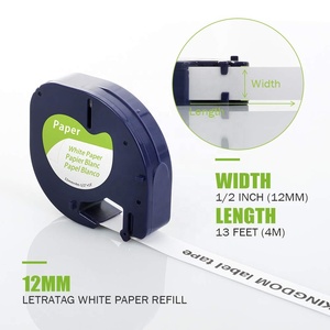 Repuestos de Cinta para Etiquetas <span class=keywords><strong>DYMO</strong></span> <span class=keywords><strong>LetraTag</strong></span> Compatibles, Negro sobre Blanco 91330 10697, S0721510 para Etiquetadoras <span class=keywords><strong>LetraTag</strong></span> <span class=keywords><strong>LT</strong></span>-100T <span class=keywords><strong>LT</strong></span>-<span class=keywords><strong>100H</strong></span> - Product Image 3