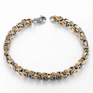 Bijoux de mode, largeur 5 mm/8 mm, longueur 23 cm, bracelet byzantin en acier inoxydable pour homme - Product Image 2