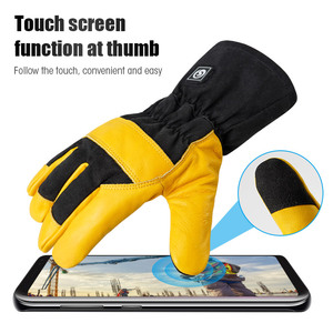 Guantes DE TRABAJO calefactables con aislamiento de cuero SAVIOR con pantalla táctil a prueba de viento y batería recargable de 7,4 V para ciclismo uso al aire libre - Product Image 5