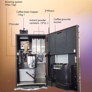 Machine à café expresso automatique à nettoyage automatique Distributeurs automatiques Plus de 10 saveurs de boissons chaudes avec moulin à café frais - Product Image 4