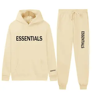 Custom Men High Quality Blank Hoodie Essential Hoodie And Jogger 2 Pieces Set