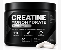 Capsules végétales de créatine monohydrate en vrac, directement de l'usine OEM, pour hommes et femmes, 60 unités, favorise les performances et la récupération*, sans OGM, GMP