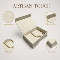 Caja de Regalo Magnética de Papel Hecho a Mano Leabon, Caja de Joyería con Tapa Texturizada Kraft y Cinta, Venta al Por Mayor de Fábrica