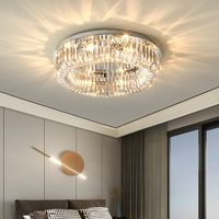 Plafonnier LED moderne minimaliste AC, luminaire en cristal de luxe, acier inoxydable IP65 pour hôtel, chambre à coucher, salon, salle à manger