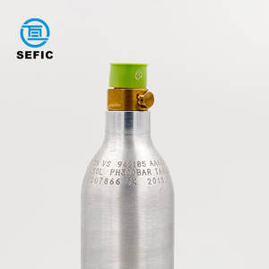 SEFIC食品级苏打饮料425g 0.6L 150巴二氧化碳铝瓶，适用于苏打制造商TPED认证 - Product Image 6