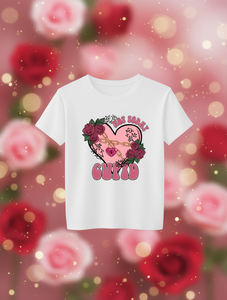 T-shirt stampata Cupid Heart Rose Chain Lock da donna, girocollo, manica corta, in cotone, vestibilità ampia, casual, per tutte le stagioni - Product Image 2