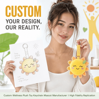 Jouet en peluche personnalisé OEM ODM, animal en peluche, porte-clés, mascotte pour les campagnes de bien-être inspirées des vitamines, cadeau promotionnel