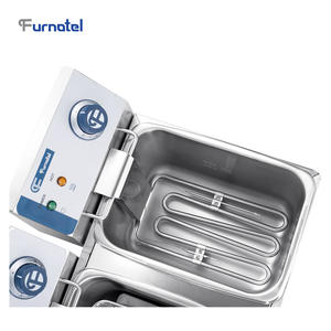 Freidora Industrial de Mostrador FURNOTEL, Freidora Eléctrica de Papas Fritas Tipo McDonald's, Máquina Freidora de 2 Canastas y 8L (En Stock) - Product Image 4