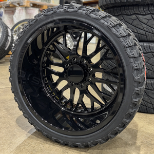 ล้อรถบรรทุกสีดำเงาแบบฟอร์จ ขนาด 24x14 26x14 8x170 8x180 ขอบลึก หลายก้าน สำหรับ Ford F250 F350 Silverado 2500HD - Product Image 1