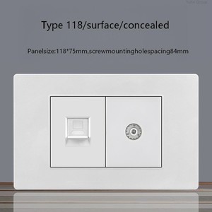 Interruptor de pared moderno, enchufe de pared, interruptor de TV y toma de corriente para el hogar, la oficina y el hotel - Product Image 3