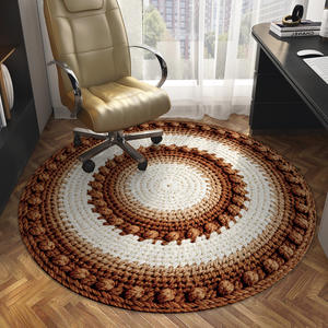 Alfombra Redonda Hengai Estilo Wabi-Sabi con Patrón Geométrico, Alfombra Acolchada para Dormitorio - Product Image 5