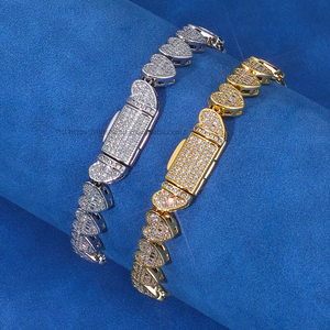 Flip Buckle <b>Love</b> Chain <b>Bracelet</b> Men's Zircon Jewelry Accessories Customization Tanjing - Product Image 2