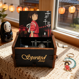 صندوق هدايا خشبي مجعد يدويًا مفعمة بالحيوية مرسومة بطلاء رائع أنيمي حرف يدوية أنيقة للهدايا والحلي - Product Image 1