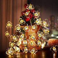 Guirlande lumineuse abeille, lumières de Noël à piles, guirlande féerique abeille, bricolage, décoration pour la maison, la salle de classe, les anniversaires, le jardin