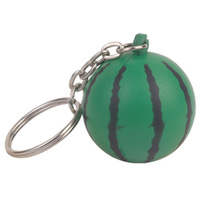 Vente en gros de jouets anti-stress en forme de pastèque, balles anti-stress en mousse PU personnalisées, porte-clés en forme de fruit, cadeaux promotionnels