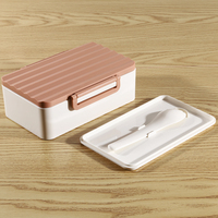 Boîte à lunch isotherme 2 compartiments en plastique pour micro-ondes