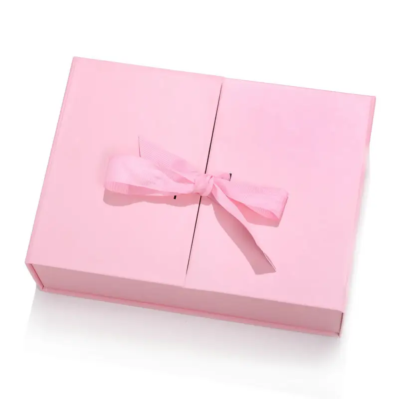 Scatola di caramelle per matrimoni tinta unita atmosfera semplice confezione regalo cosmetica confezione regalo con portagioie pieghevole porta laterale a nastro