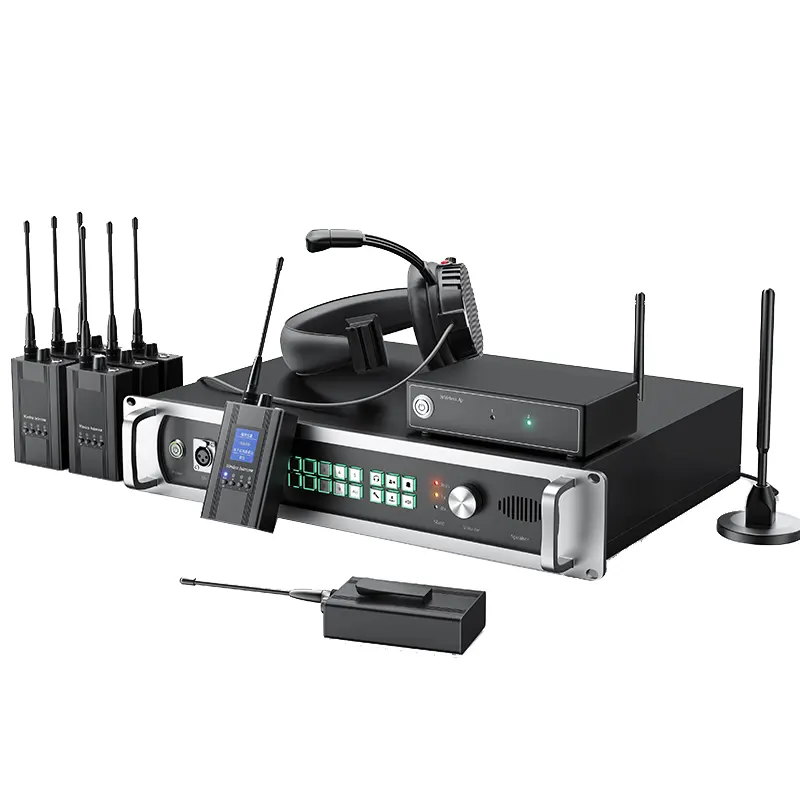 CVW Système d'interphone sans fil à 6 canaux en duplex intégral pour la communication de groupe