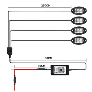 Nueva Luz Trasera Ambiental RGB, Lámpara Rock, Control Remoto por Aplicación, Luz de Ambiente LED de Neón para Automóvil de 12V, Resistente al Agua, con Música - Product Image 1