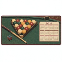 Tapis de bar rétro pour table de billard, panneau calendrier 2027, en tissu RPET, tapis anti-déversement 40 x 60 cm, impression personnalisée