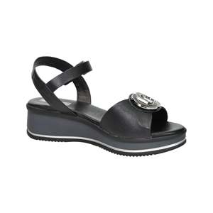 Sandalo con Zeppa Space Moda da Donna Nero 12294 Stile Platform - Product Image 6