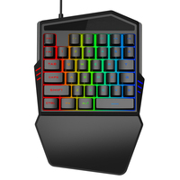 Honcam Clavier de jeu à une main RVB rétroéclairé 35 touches Mini clavier de jeu portable Contrôleur de jeu ergonomique pour PC Gamer