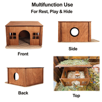 Détachable grand bois petits animaux cobaye hérisson cabane cachette Hamster maison cachette avec fenêtre